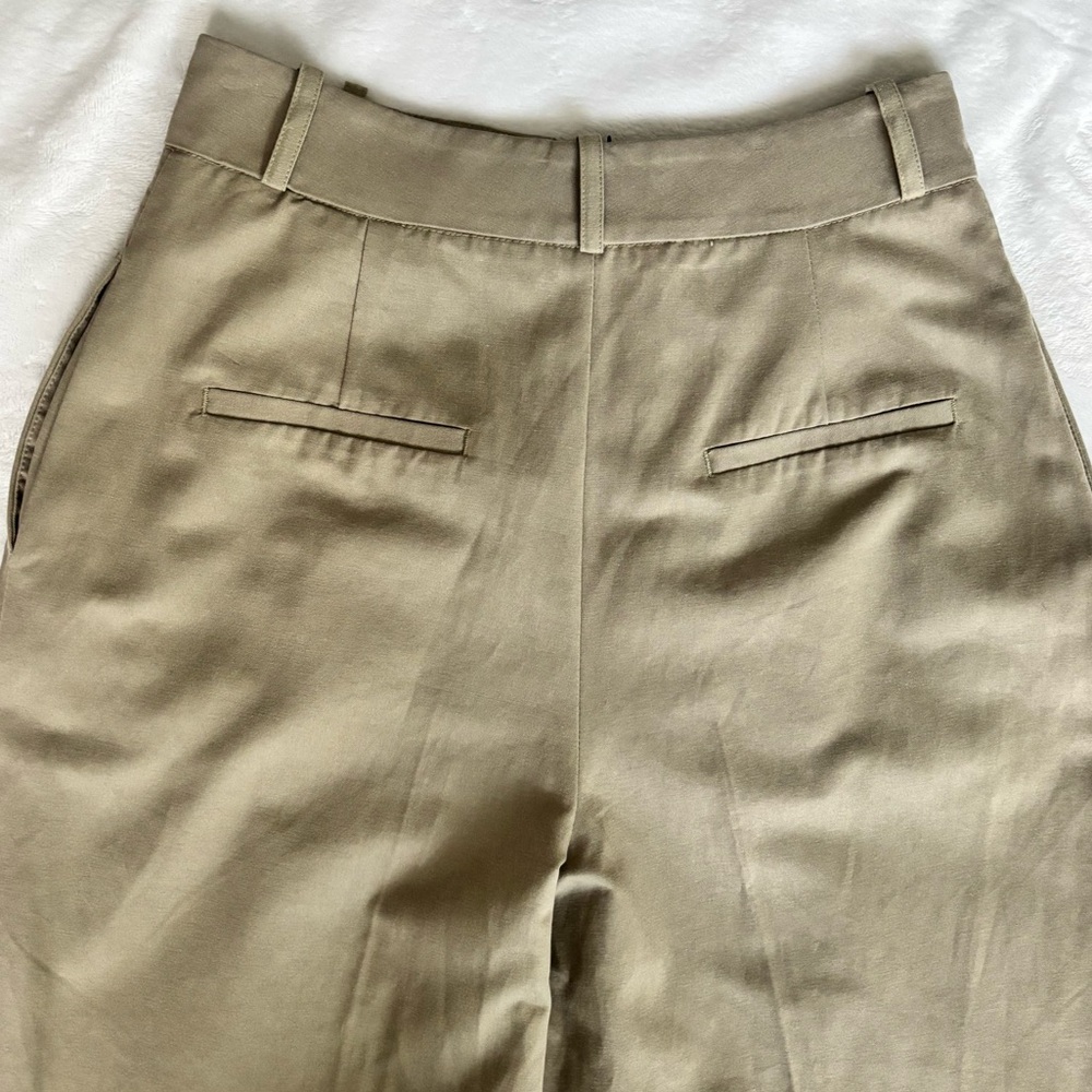 ZARA High Waisted Pleated Carrot Leg Cropped Trousers--NWT--S - Picture 7 of 16